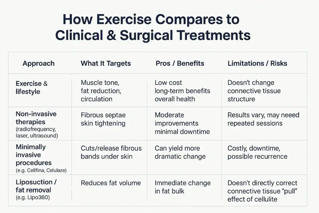 Sculpting Your Bum: Can Toning Exercises Really Reduce Cellulite? 2 How exercise compares to treatments from Lipo 360 Weybridge