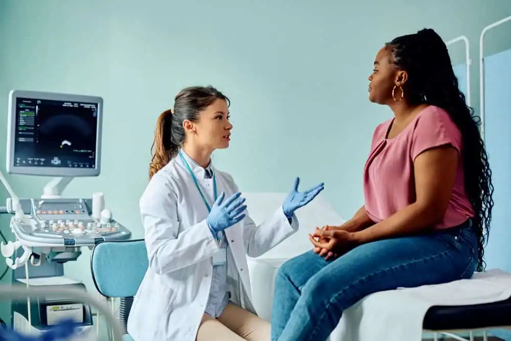 Woman have consultation about vaginal laxity Weybridge