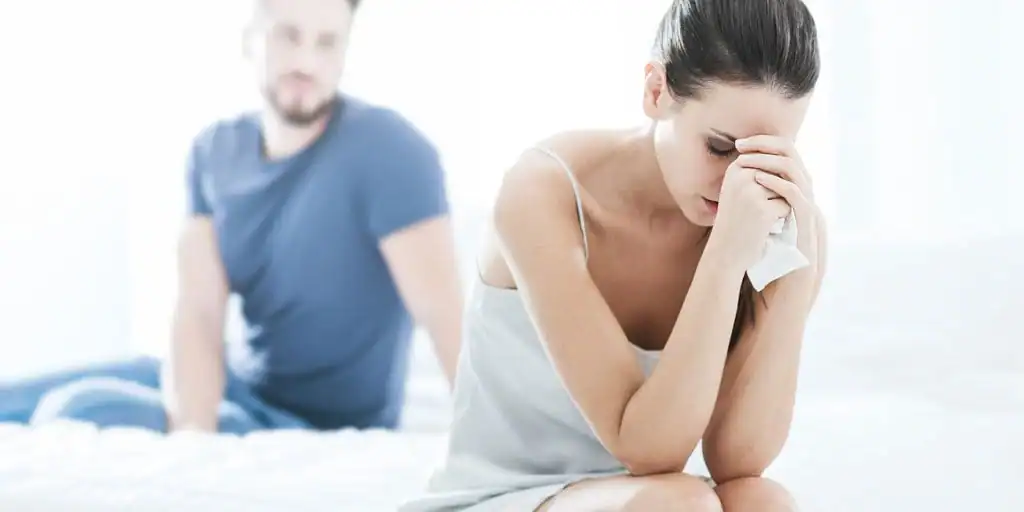 image of woman upset about vaginal laxity Weybridge